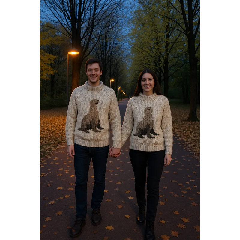 Sea Lion Sweater Knitting Pattern – Cozy Animal Motif for Women | PDF Download